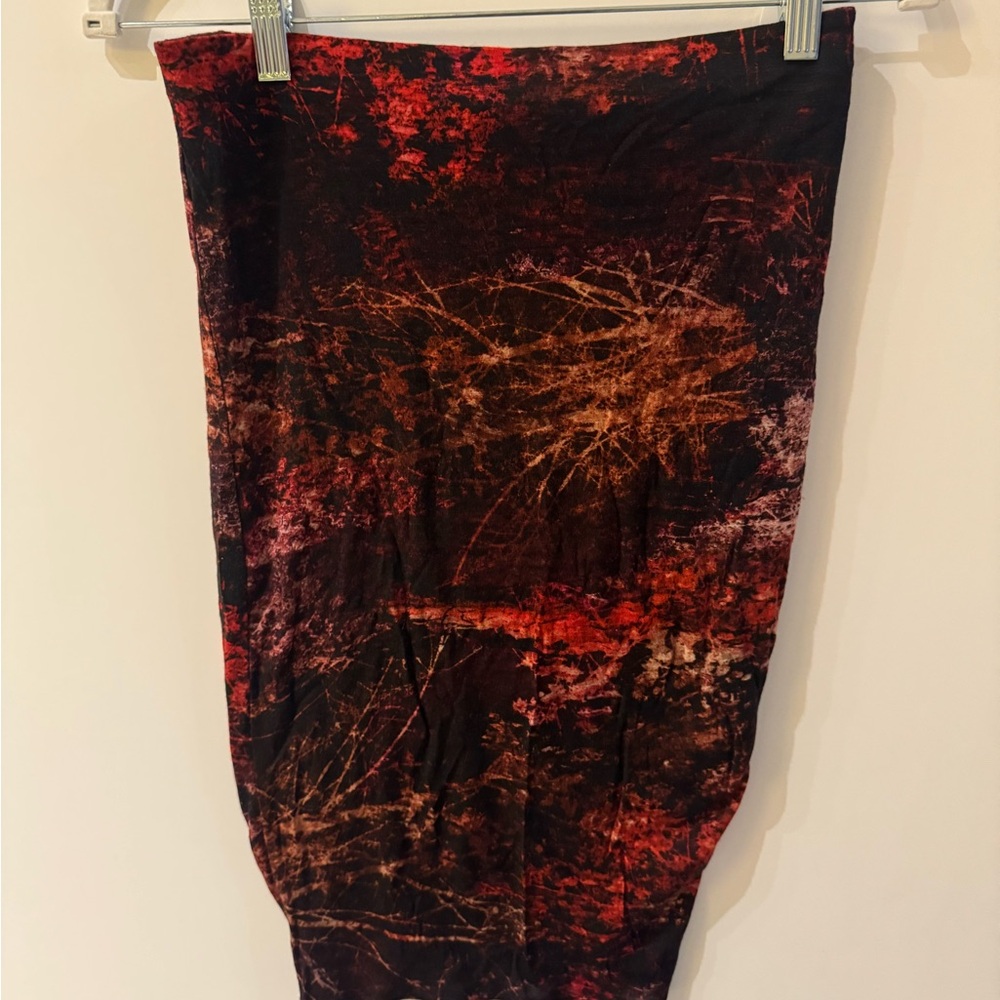Helmut Lang Wrap Skirt Large Womens Midnight Floral Black Red Draped Y2K small - Picture 5 of 10
